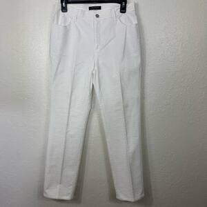 Lafayette‎ 148 New York pants Size 4 dressy straight leg white Textured Trousers